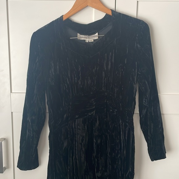 1980s Norma Kamali Crushed Velvet Gown S - Picture 2 of 4